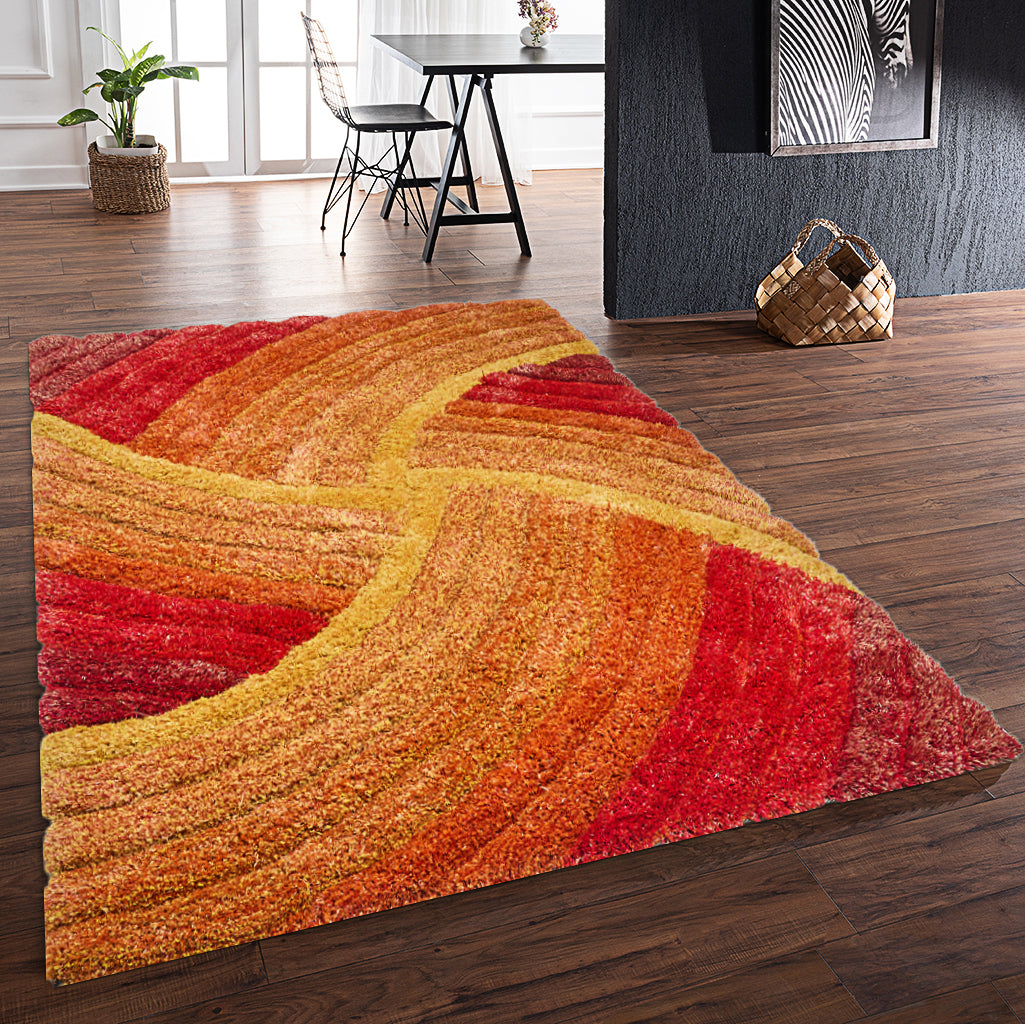 3D SHAGGY STELLA BURNT ORANGE