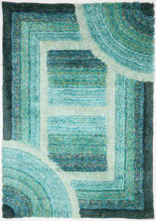 3D SHAGGY TRELLIS BLUE