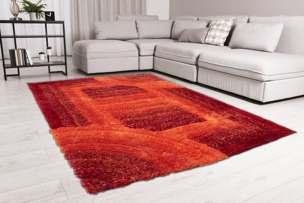 3D SHAGGY TRELLIS RED