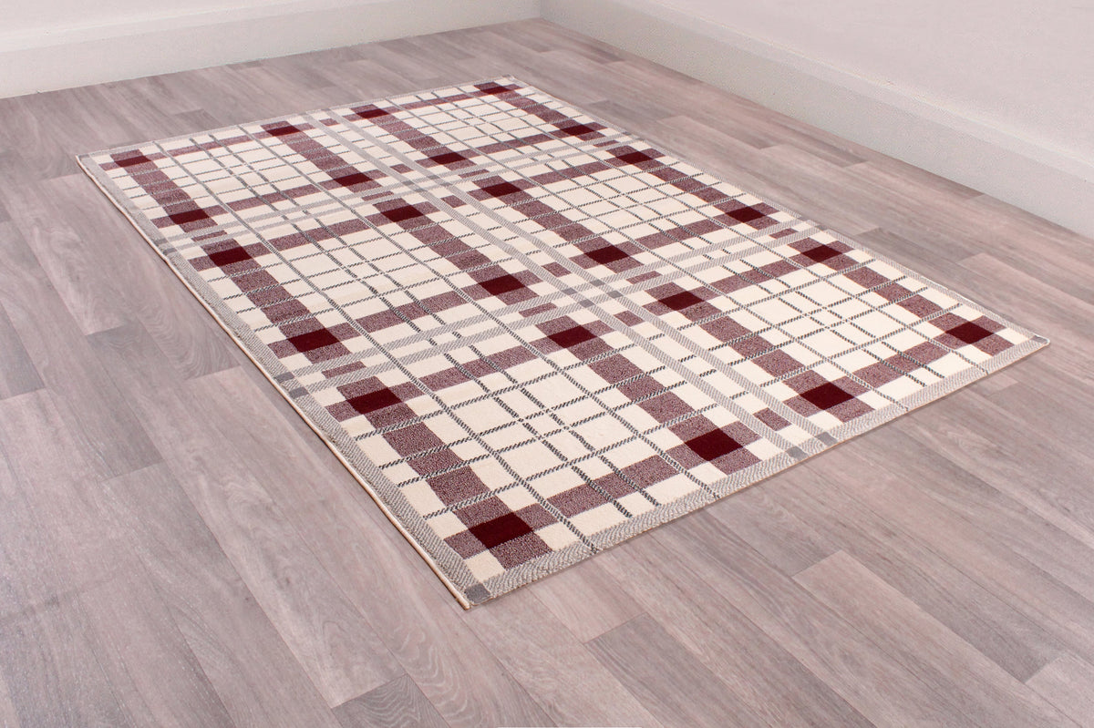 TARTAN CHECK CREAM/RED