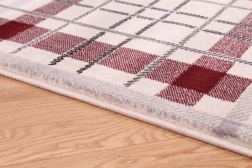 TARTAN CHECK CREAM/RED