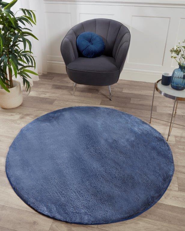 TIPPED LUXE FUR PLAIN BLUE