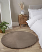 LUXE FAUX FUR RUG PLAIN MINK